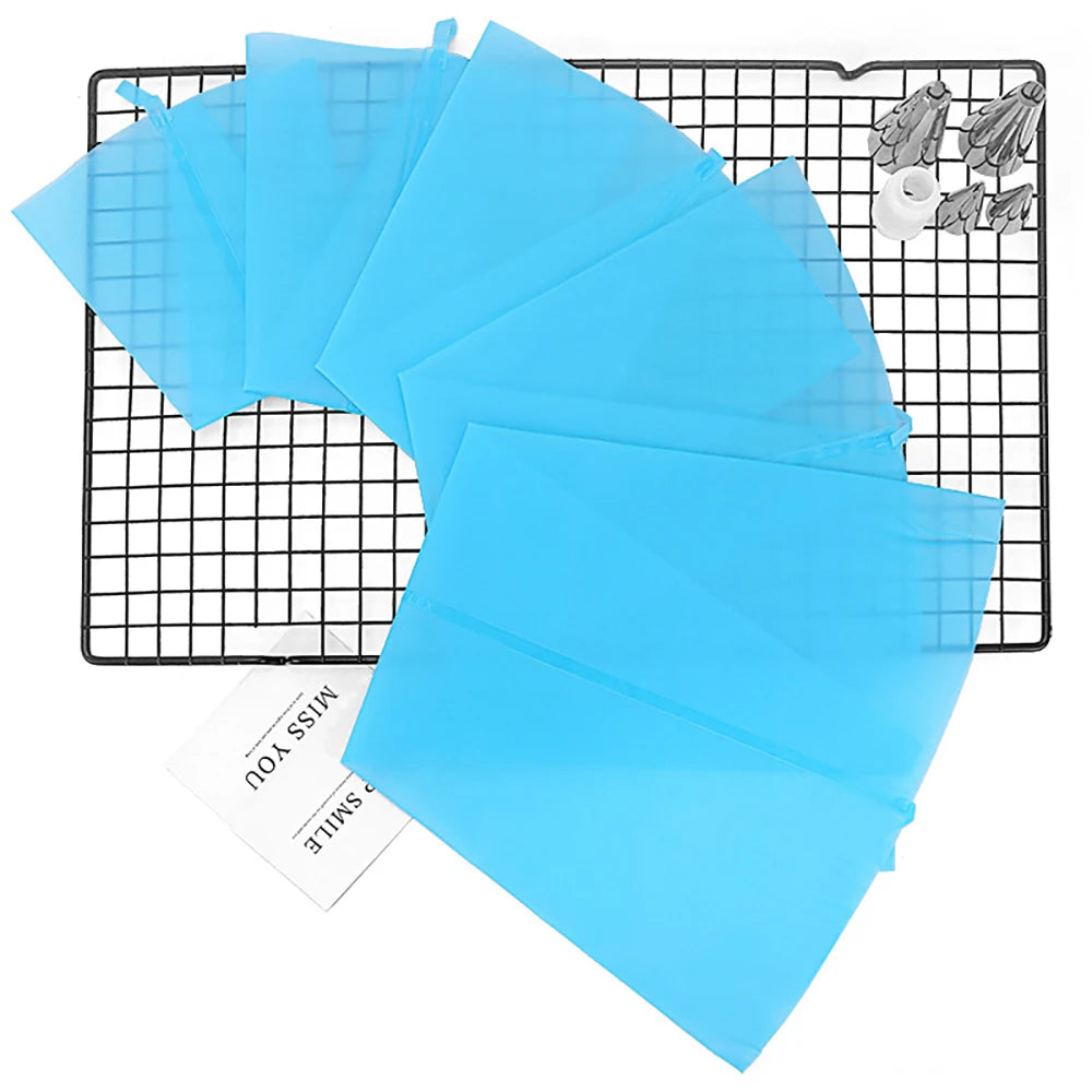 5 Sizes Silicone Icing Piping Cream Pastry Bag Reusable DIY Confectionery Bag Kitchen Accessories Cake Decorating Baking Tools