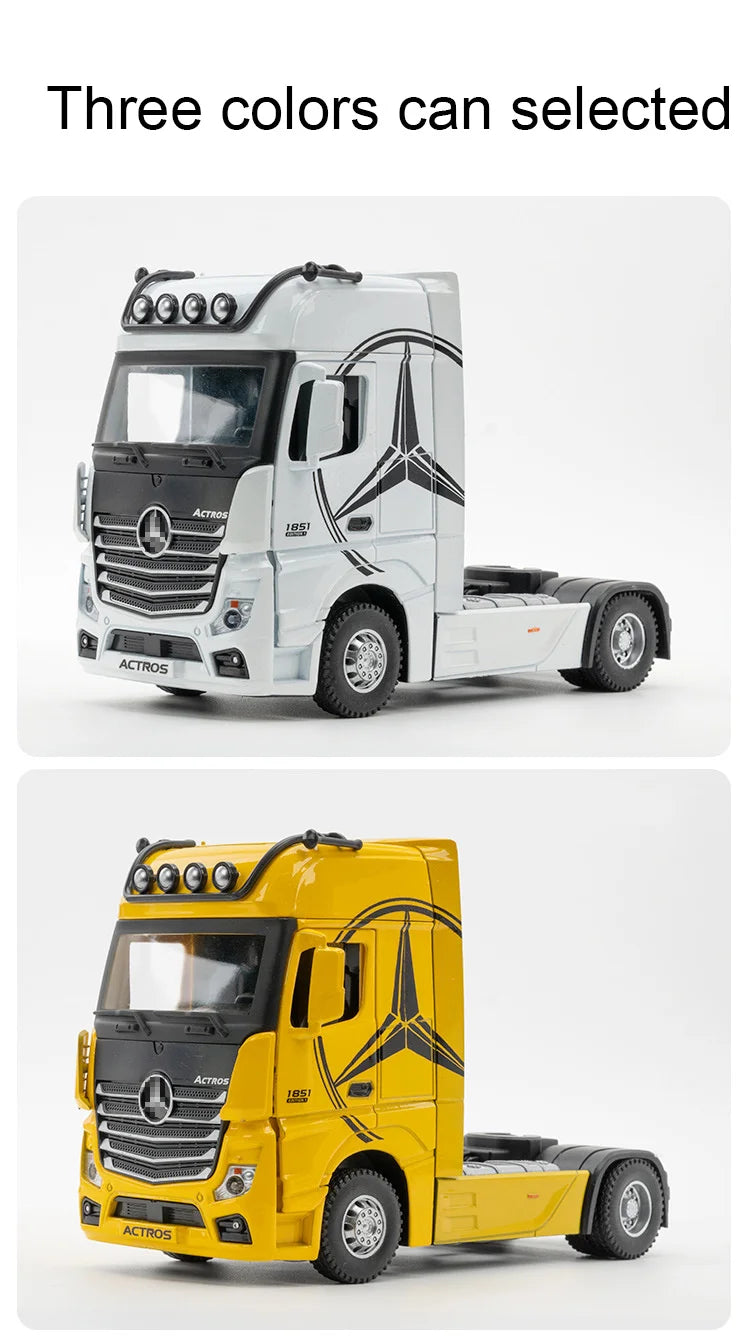 1/36 Alloy Container Trailer Truck Head Car Model Toy Diecast Metal Engineering Transport Vehicle Model Cars for ren Gifts
