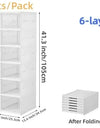 1/3/6 Layers Foldable Shoe Rack Organizer Transparent Sneaker  Simple assembly Dustproof Stackable Shoe Storage With Cover
