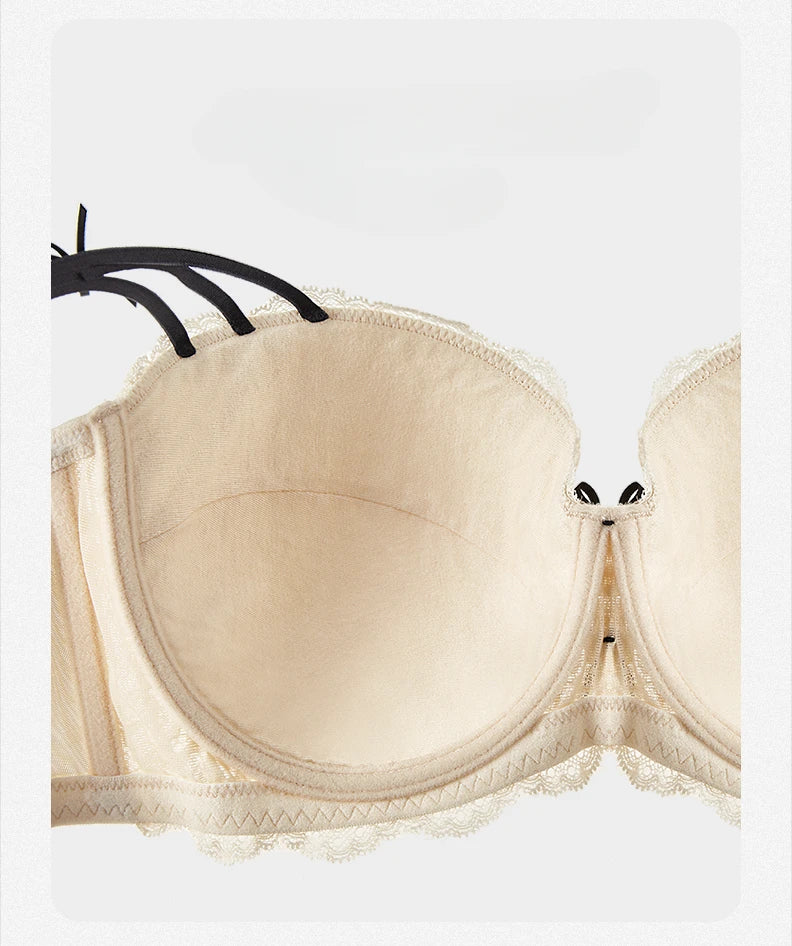 Womens Lace Half Cup Underwire Push Up Bra
