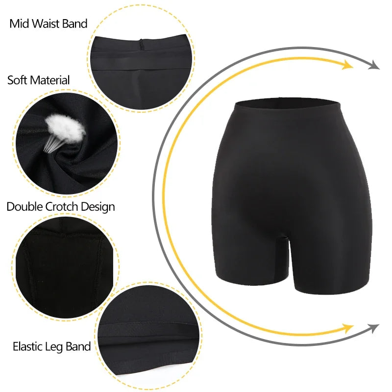 Women Slip Shorts Under Skirt Anti Chafing Boxer High Waist Boy shorts Anti-emptied Panties