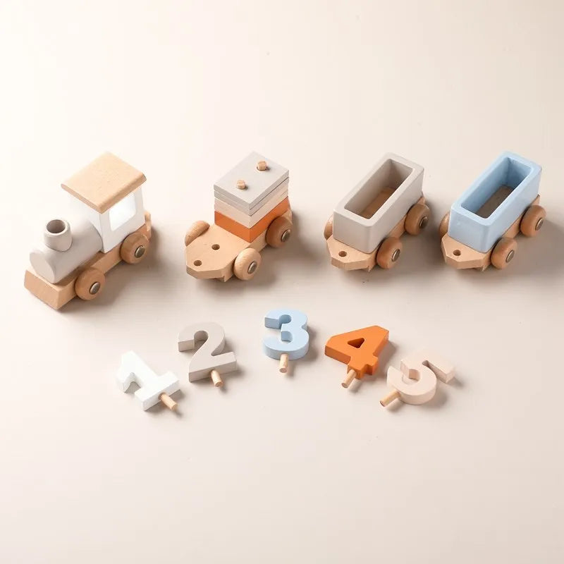 Baby Wooden Montessori Toys Playing House Afternoon Tea Set Model Puzzle Toys For Baby Birthday Toy Numbers Blocks Learning Toy