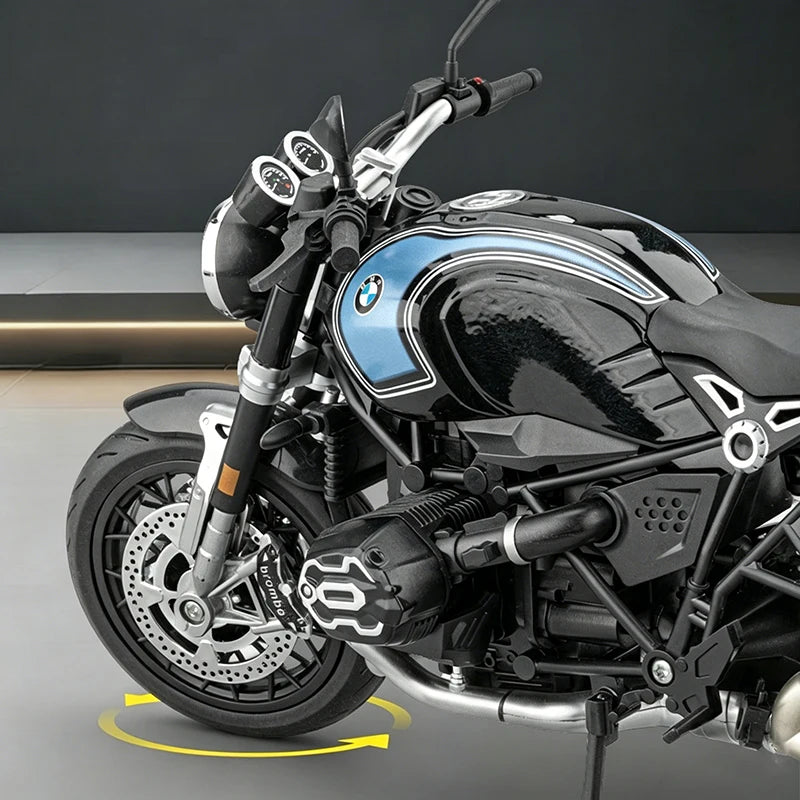 Diecast BMW R Nine T Retro Motorcycle Model 1 to 9 Scale