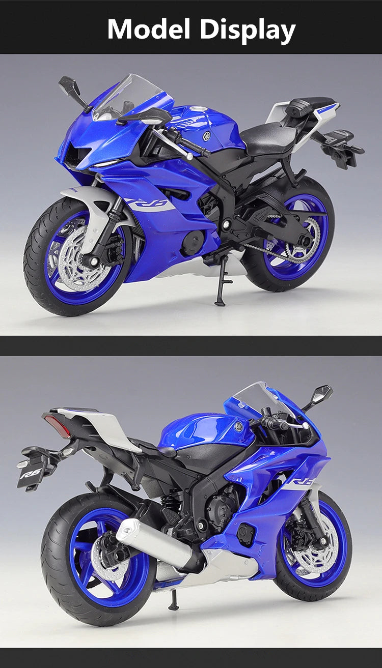 Diecast Yamaha YZF R6 Racing Motorcycle Model 1 to 12 Scale