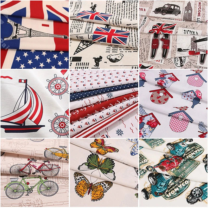 1M/2M/3M Factory spot supply printing canvas fabric, Handmade DIY sewing tent tablecloth, luggage and bags, home textile fabric