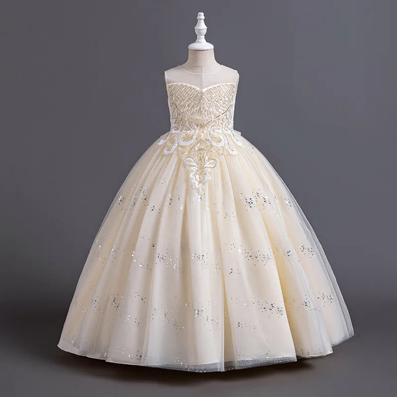 Christmas Girls Princess Ball Gown Fluffy Tulle Birthday Dress for Flower Girl Wedding Pageant Holiday Party Dress