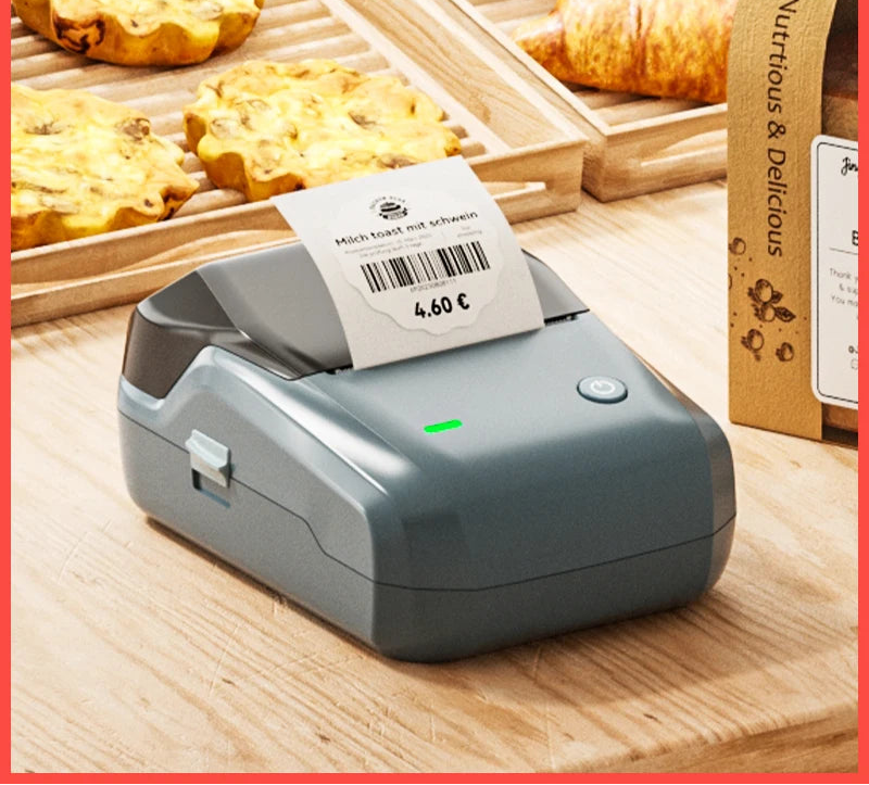 B1 Thermal Label Printer, Bluetooth Wireless Sticker Maker 20–50mm, Portable Inkless Barcode & QR Code Label Printer