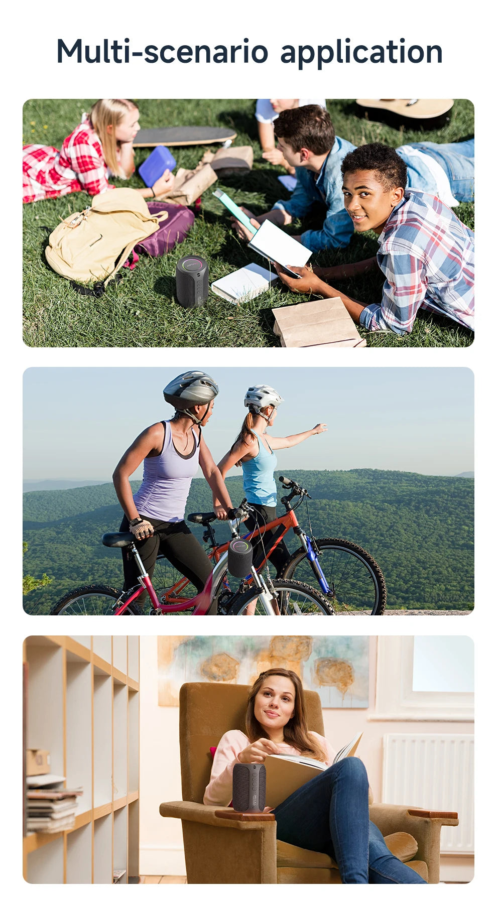 Powerful Bluetooth Speaker, Bass Wireless, LED Light, Outdoor Speakers, Subwoofer, Waterproof Sound Box Support