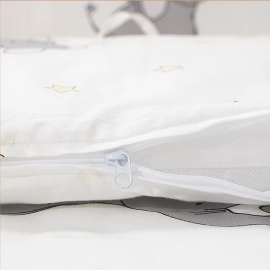 6/9-Pcs Elephant Cotton  Crib Bedding Set – Bumpers & Cot Sets for s (120x60/120x70cm)