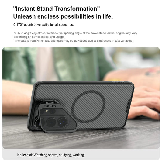 Magnetic CamShield Prop Case for Samsung Galaxy S26 Ultra – Camera Protection Bracket PC + TPU Back Cover