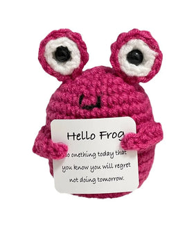 3 Pcs Funny Crochet Positive Energy Shark Doll with Card Home Room Decoration Handmade Knitted Flower Bee Ornament Christmas Gifts