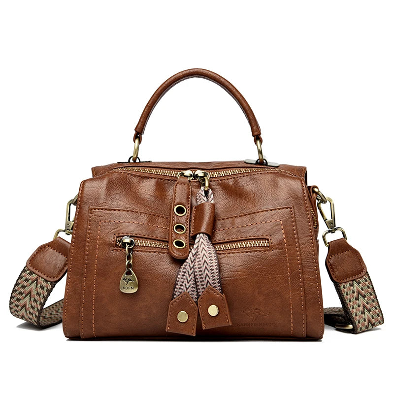 Handbags High Quality Leather Shoulder Bags Designer Solid Color Handbag