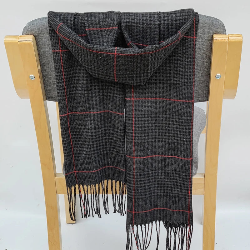 Classic lattice men soft shawl plaid scarves shawl wraps shawl neckerchief headband muffler
