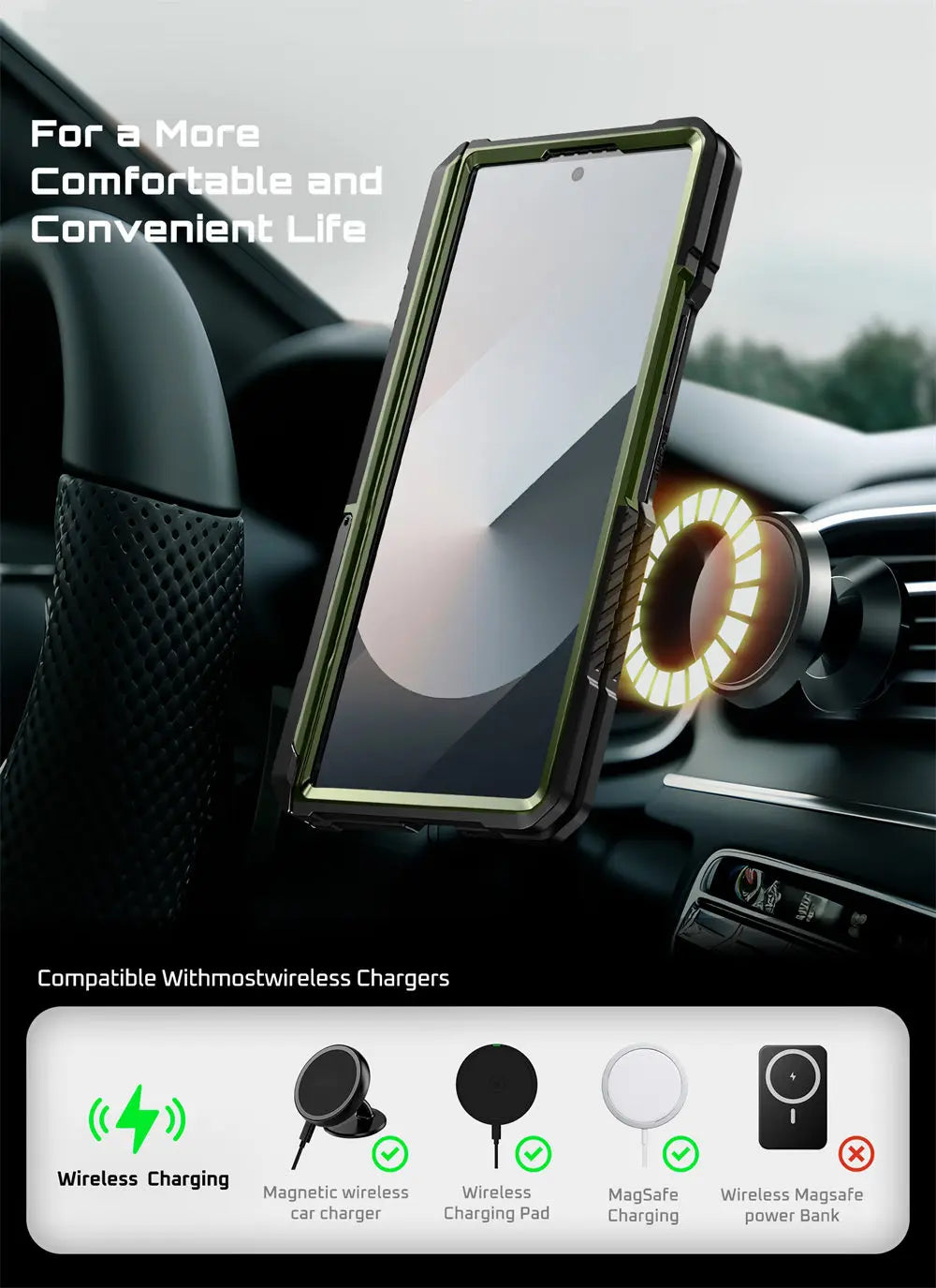 For Samsung Galaxy Z Fold 7 Case UB Grip Anti-Scratch Heavy Duty Rugged  Phone Case with Screen Protector