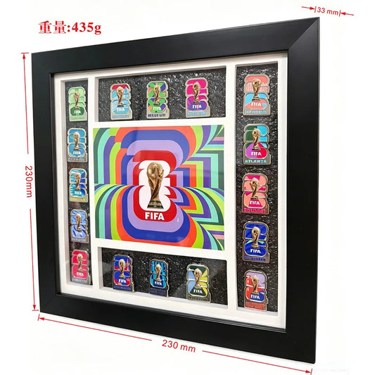 2026 Football Badge Collection Display Frame Soccer Fan Memorabilia Decor