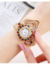 Women Watches Diamond-Embedded Elegant Quartz Watch Stylish Opening Luxury Creative Alloy Bracelet Watch