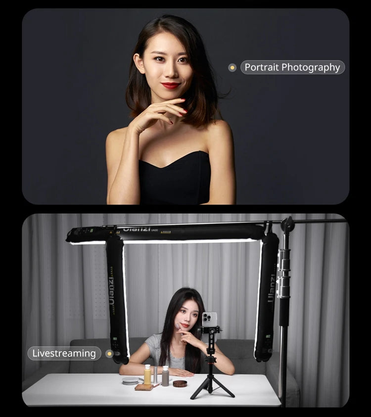 20W Bi-Color Inflatable Tube LED Light Wand Stick Foldable for Photography, Live Streaming & Broadcasting