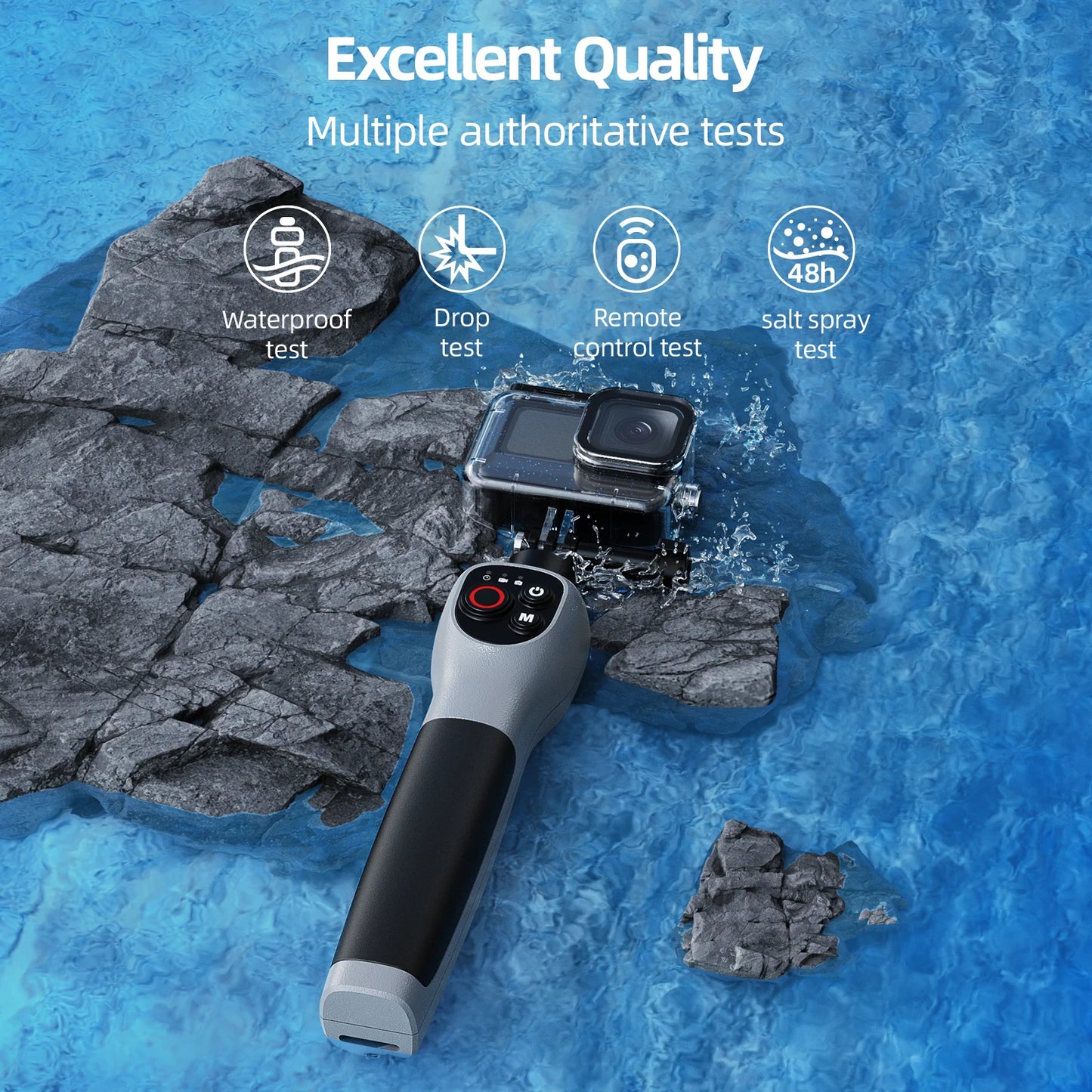 Underwater Bluetooth Selfie Stick with Wireless Remote for GoPro Hero 8 9 10 11 12