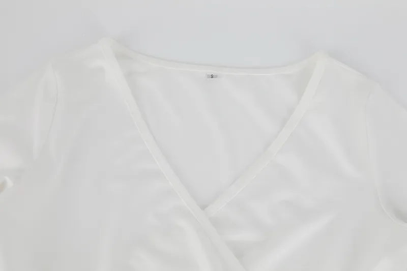 One-Piece Long Sleeve Bodysuit Shapewear for Women – V-Neck Tummy Control Body Shaper