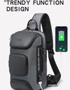 Anti-theft Chest Bag Shoulder Strap USB Rechargeable Crossbody School Gym Pack, Men Sports Waterproof Shoulder Bag