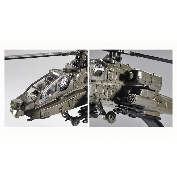 1 32 Scale Apache Black Hawk Armed Helicopter Diecast Alloy Model with Sound and Light
