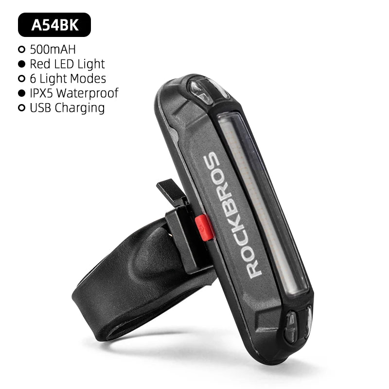Bicycle Rear Light 500mAH USB Rechargable LED Lamp Bike Tail Light Warning Seatpost Riding Cycling Taillight