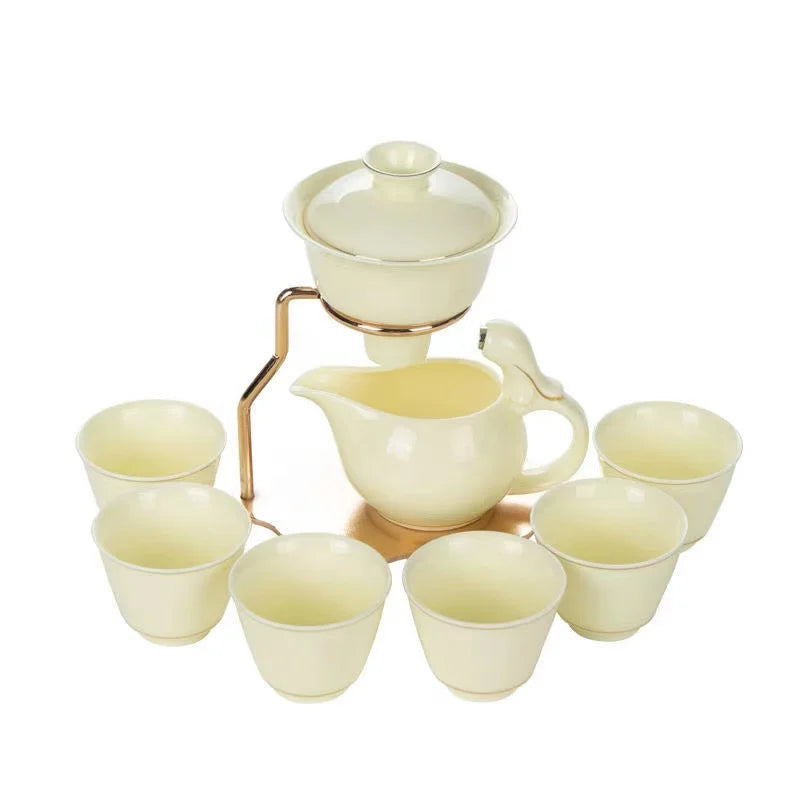 Tea Set Ceramics Tea Cup Set  Induction Brewing Infuser Teapot Classical Kung Fu Tea Set Office Fine Gift