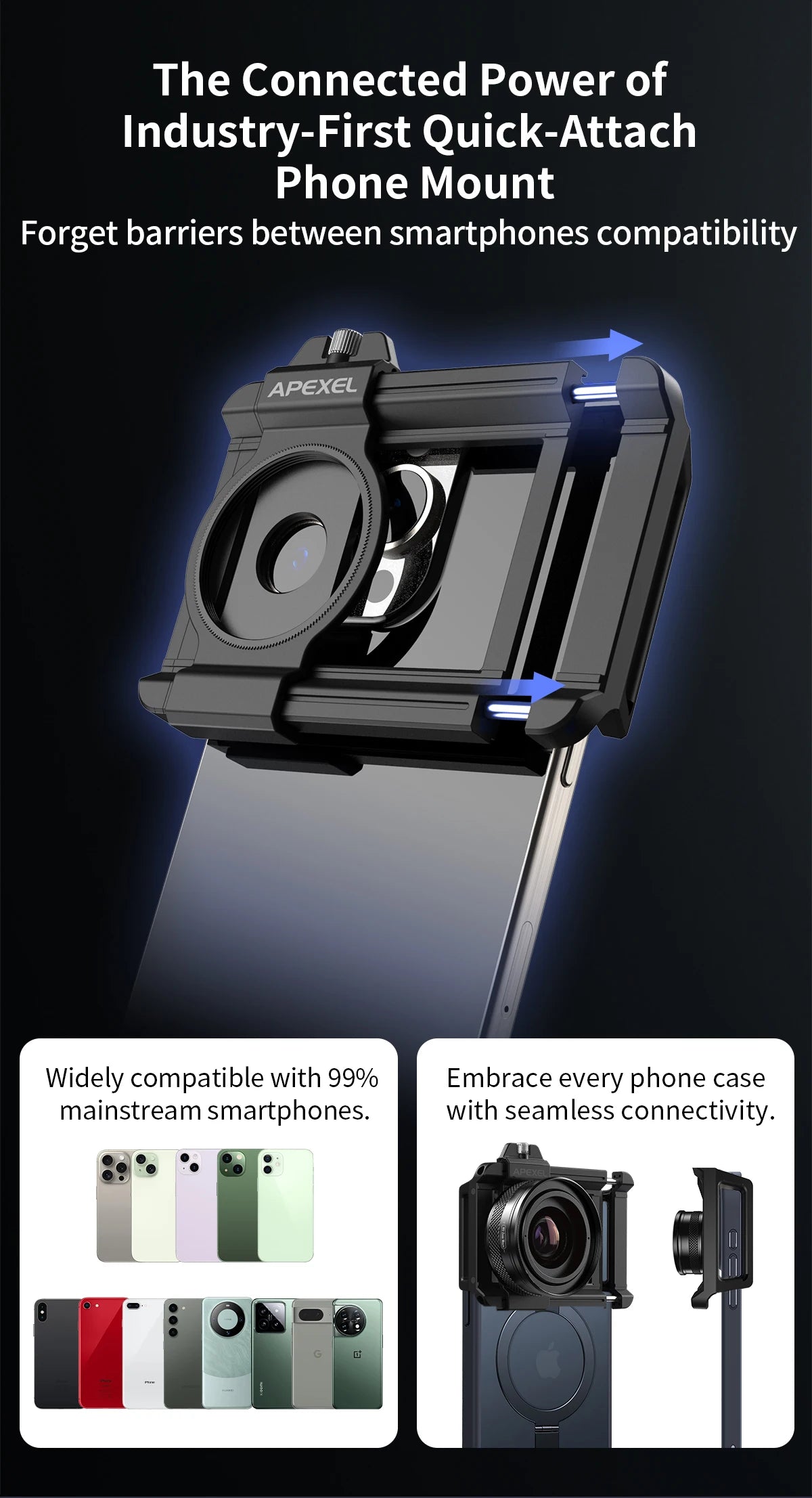 10X to 20X Zoom Macro Smartphone Lens with Universal Clip