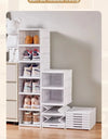 1/3/6 Layers Foldable Shoe Rack Organizer Transparent Sneaker  Simple assembly Dustproof Stackable Shoe Storage With Cover