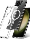 For Magsafe Magnetic Wireless Charging Case For Samsung S24 S23 Ultra S22 Plus S21 S20 FE Hard Transparent Shockproof Cover