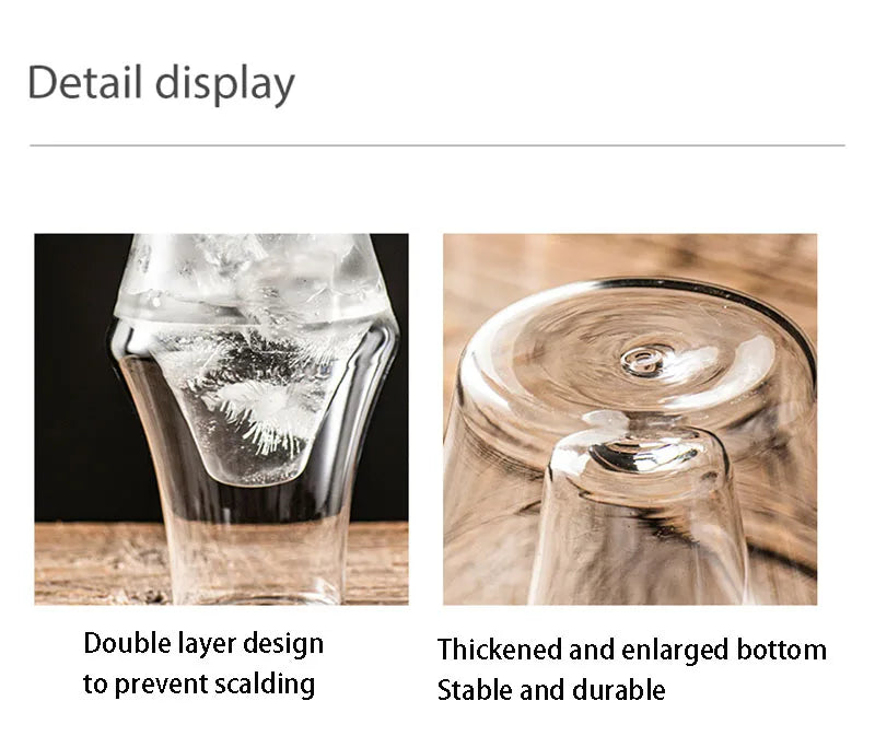 120/250/335ml Double-layer Glass Cup Hanging Ear Espresso Coffee Cup Anti-scalding Milk Brandy Wine Teacup Clear Mug Set