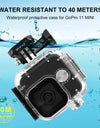 40m for GoPro Hero11 Black Mini Waterproof Housing Protective Case with Buckle Basic Mount & Screw