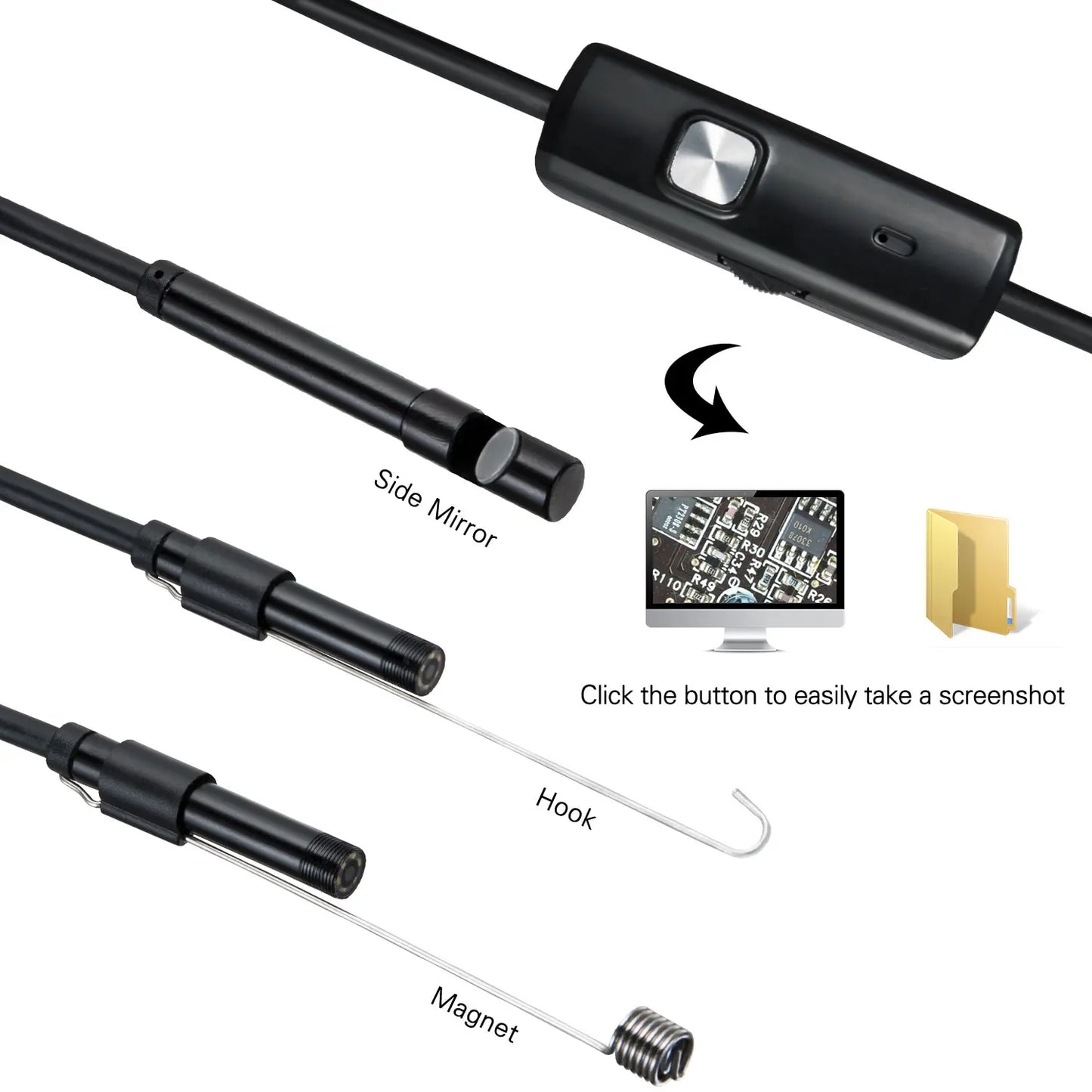 Adjustable Soft Wire 5.5MM Android Endoscope 3 In 1 USB/Micro USB/Type-C Borescope Inspection Camera Waterproof for Smartphone