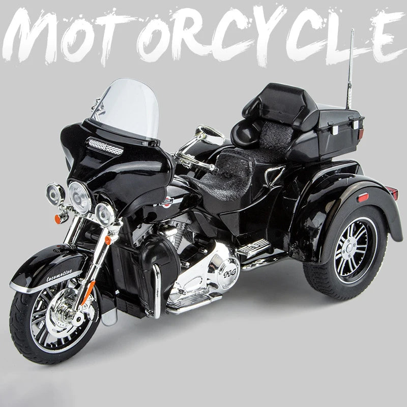 1:9 Tri Glide CVO 2021 Alloy Die Cast Motorcycle Model Toy Vehicle Collection Sound and Light Off Road Autocycle Toys Car