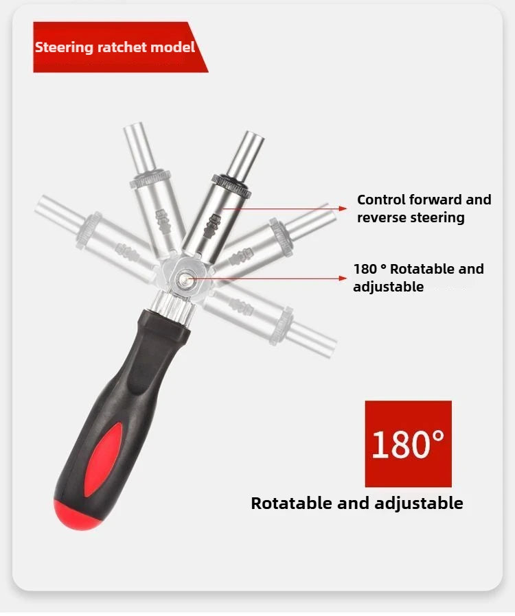 12pcs Flexible Shaft Movable Screw Rotating Ratchet Plum Blossom L-type Screwdriver, Full Set of Electric Universal Screwdriver