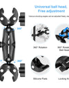 Motorcycle Dualheads Crab Clamp Action Camera Handlebar Fixed Mount for Gopro DJI and other Sports Action Cameras
