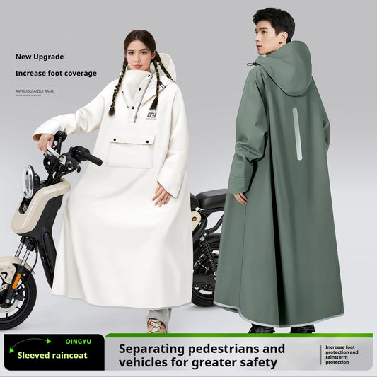 Full Length Waterproof Motorcycle Raincoat with Shoe Covers
