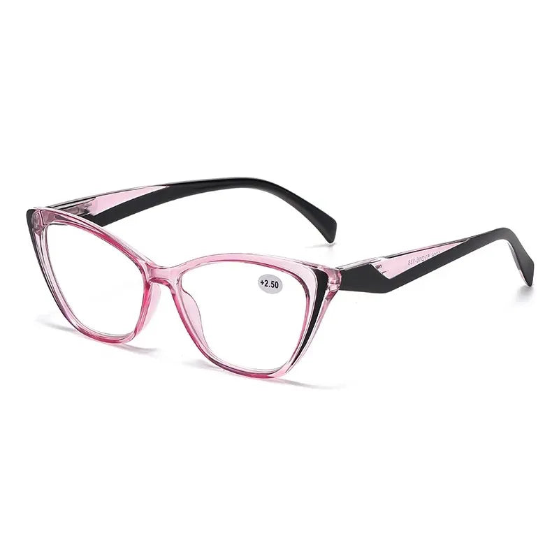 Retro Plastic Cat Eye Reading Glasses Cleat Lens Anti Blue Light Presbyopia Hyperopia Men Reading Eyeglasses +1.0 +1.5