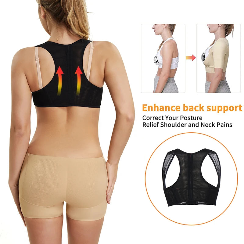 Push Up Bra Support Women Chest Brace Up Posture Corrector Shapewear Top Cropped Vest Back Compression Surgical Slimmer Band 3XL