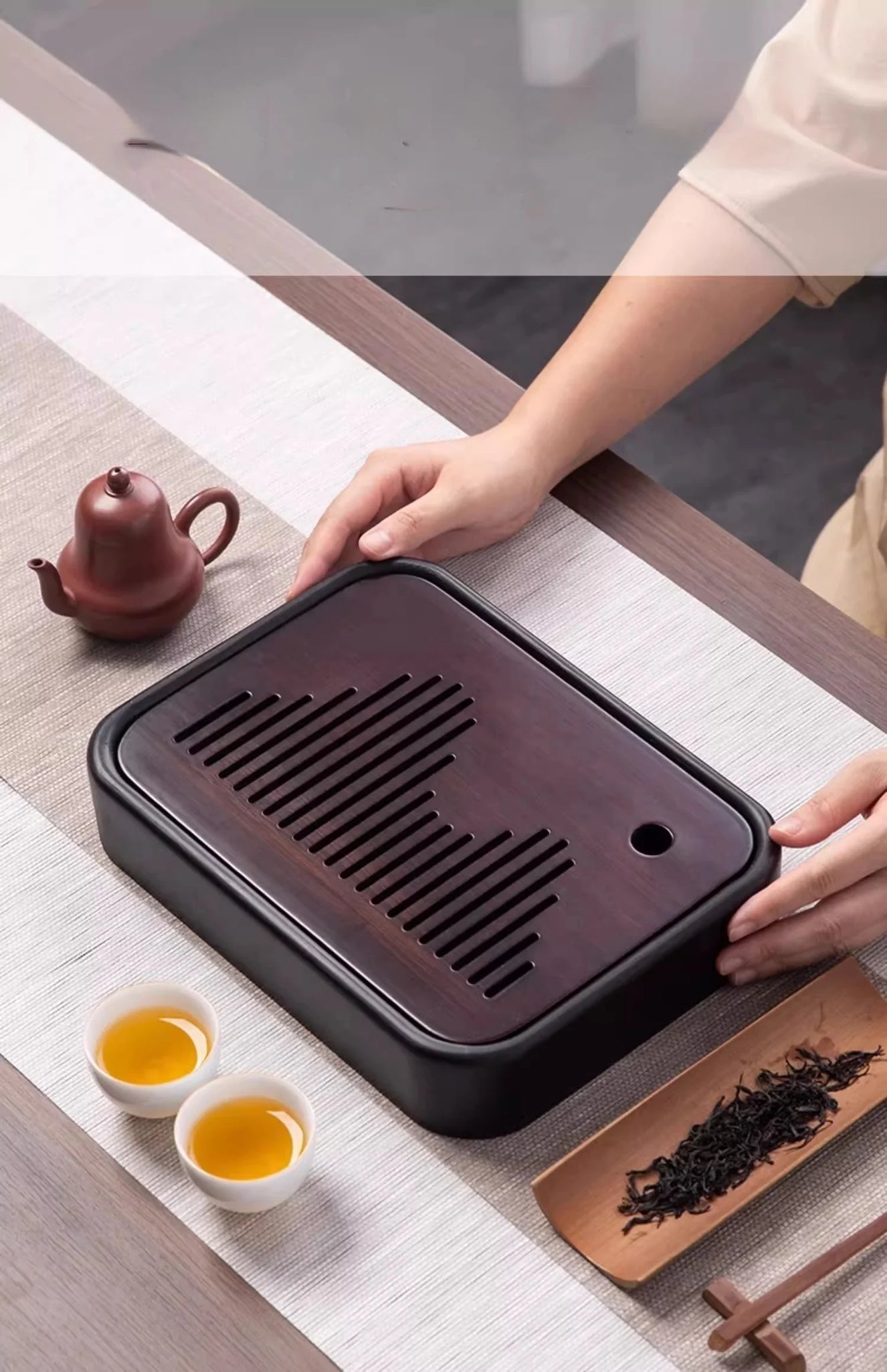 Kitchen Tea Tray Portable Dishes For Tea Bamboo Rectangle Storage Of Water Woodentray For Chinese Style Chaban Tea Table