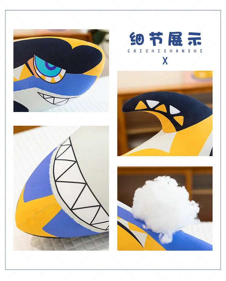 Cute Pirate Shark Plush Stuffed Doll Pillow Toy