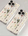 Flower Clear Phone Case for iPhone 16 15 14 Pro Max 15 14 16 Plus Mini Transparent Shockproof Back Cover