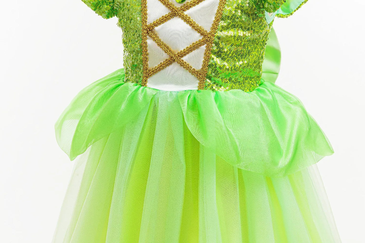 Fairy Green Sparkle Tulle Princess Dress with Bow