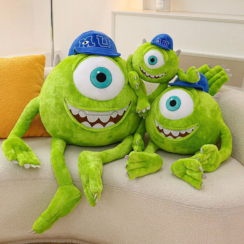 Kawaii Mike Plush Toy Big Eye Monster with Hat Cute Stuffed Doll for Kids Birthday Xmas Gift Soft Pillow Toy for Boys and Girls