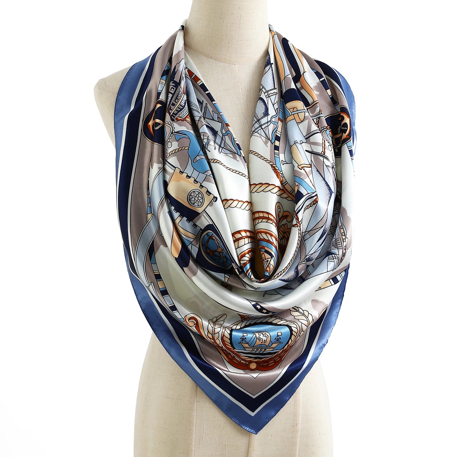 Square Women Scarves Silk Office Ladies Hair Neck Bandanna Headband Foulard Headcloth Muslim Headscarf Female muffler