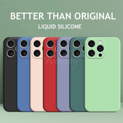 For iPhone 16 Pro Max Case Liquid Silicone Original Plain Rubber TPU Protector Case For iPhone 16 Pro Max Cover TPU Shockproof