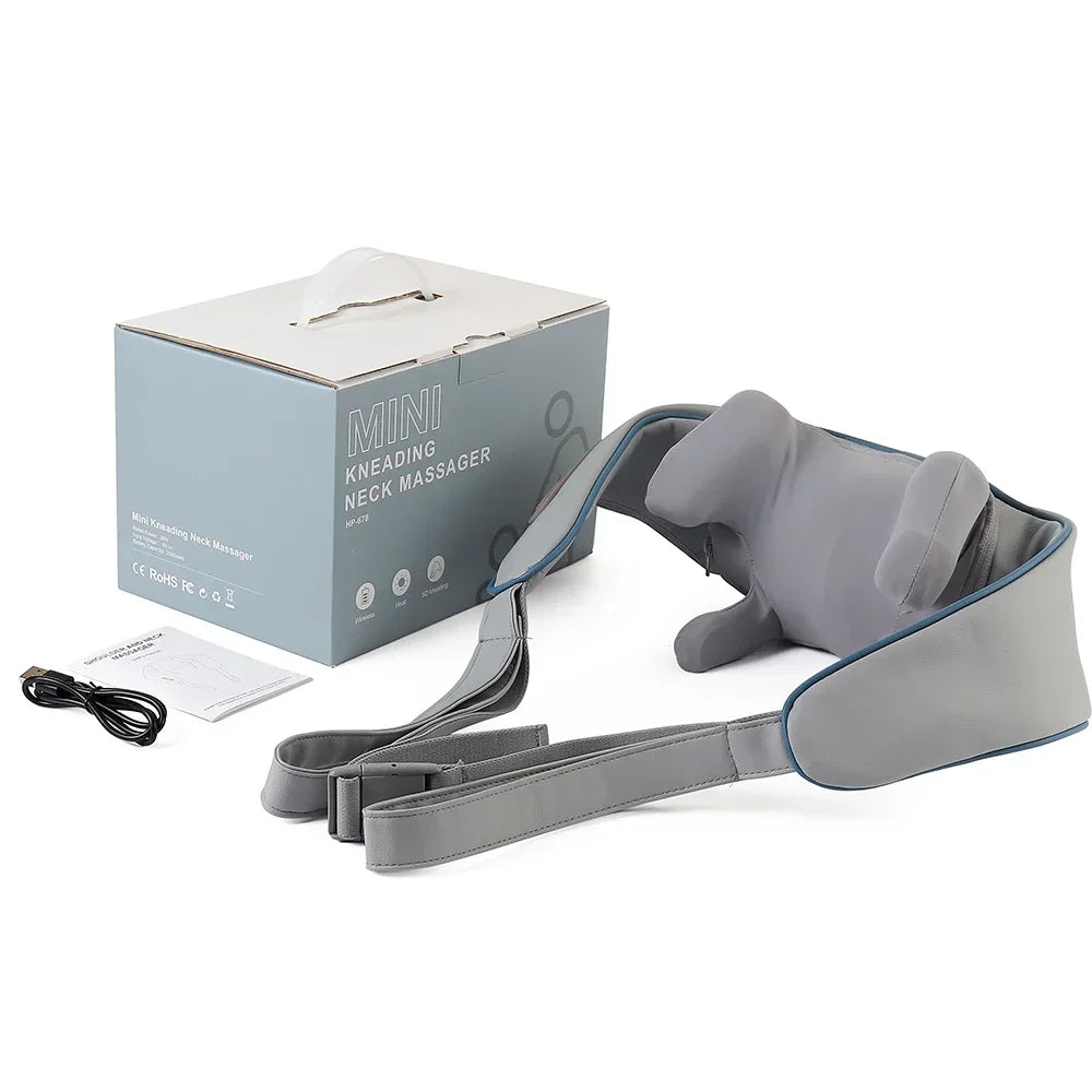 1PC Wireless Neck And Back Massager Neck And Shoulder Kneading Massage Shawl Neck Cervical Relaxing Trapezius Massager