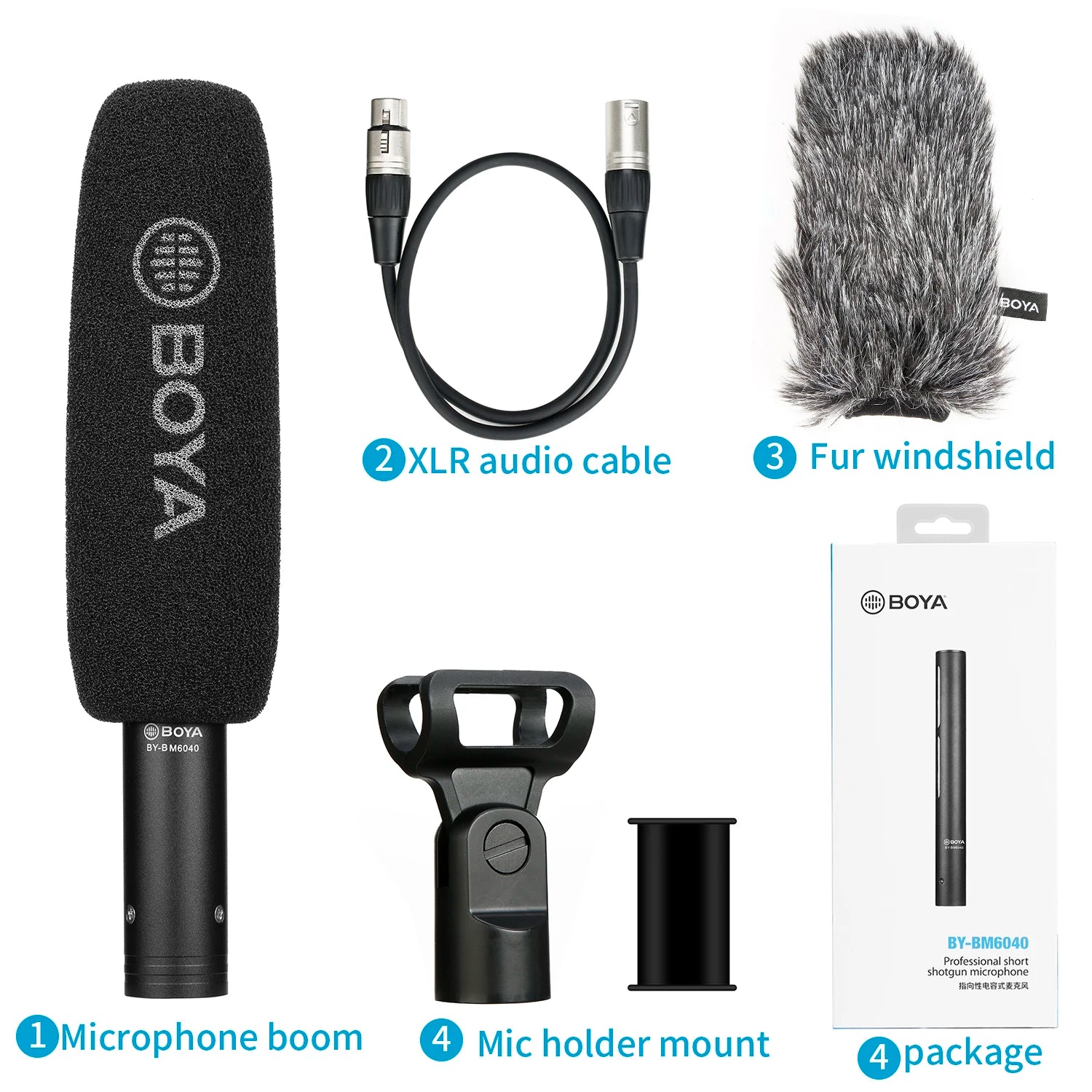 BY-BM6040 Cardioid On-camera Shotgun Microphone for Youtube Recording Broadcast TV Shoots Location Shooting Documentaries
