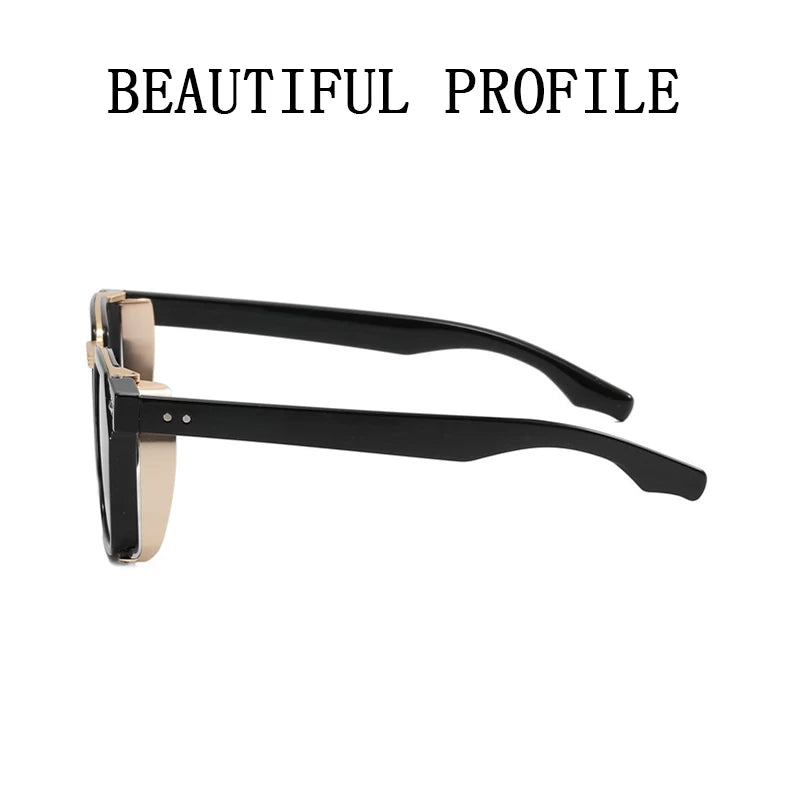 Vintage Square Punk Sunglasses With UV400 Protection