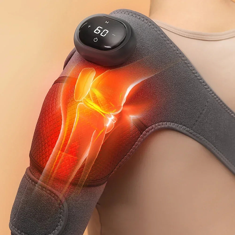 Heated Knee Massager Shoulder Brace Adjustable Vibrations And Heating Modes Heating Pad For Knee Elbow Shoulder Relax Legs